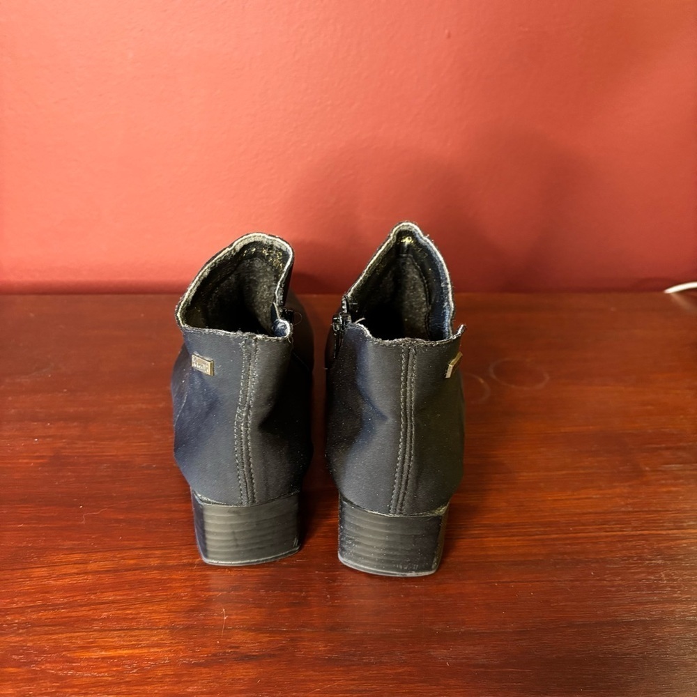 Rieker Women Kelly Black Waterproof Booties 38 US 7.5 Zip Up Stretch Ankle Boots - Picture 5 of 8